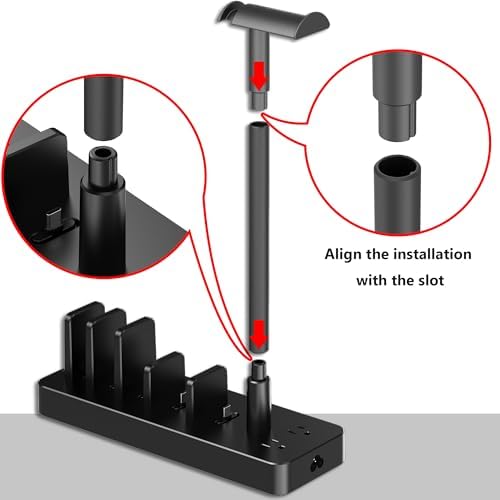 Drevet Charging Station for Multiple Devices, 6 Port USB C Fast Charger Station with 2 AC Outlets and Headset Stand, USB Charging Dock Compatible with Cellphone, Tablet, Kindle, iPhone, iPad and More - Image 7