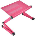 Adjustable Vented Laptop Table Stand Lapdesk Portable Bed Tray Tablet Book Stand Push Button Joints up to 17" (Pink) by SFDisplay