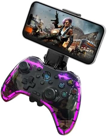 Joso RGB Wireless Mobile Gaming Controller for iPhone, Android, iPad, Tablet, PC, Phone Controller with Phone Clip Supports Cloud Game, COD, Genshin Immpact, Remote Player Gamepad with 2 Back Buttons by Joso