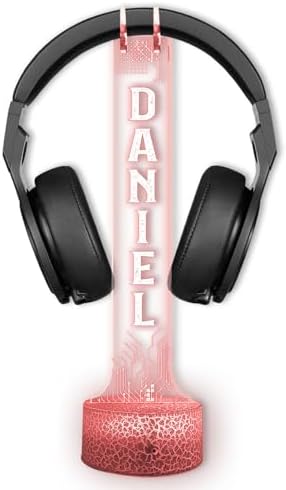 Personalized RGB Light-Up Headphone Holder for Desk, Custom Gaming Headset Holder with LED Lights, Game Room Decor, Cool Gamer Gift for Boyfriend, Streamer Gift, Christmas Home Decor - Image 2