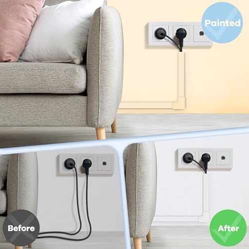 Cord Covers for Wires on Wall Extra-Long, 24ft TV Cord Hider Kit, Paintable Cable Management Concealer, TV Wire Hider for Wall, White Cable Raceway Channel, 8 x L36in x W0.95in x H0.55in - Image 6
