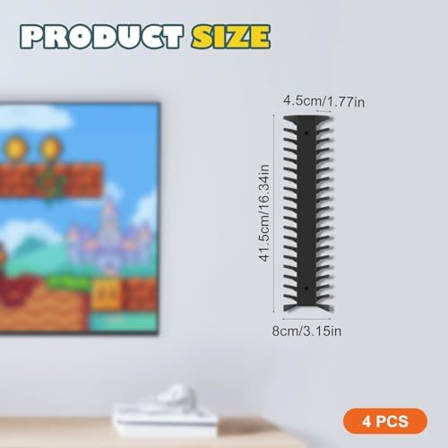 4 Pack Wall Mount DVD Storage Shelf for CD & Video Game Case, Holds 72 Disc - Image 6