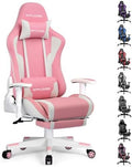 GTPLAYER Gaming Chair with Footrest Speakers Video Game Chair Bluetooth Music Heavy Duty Ergonomic Computer Office Desk Chair (Pink) by GTPLAYER