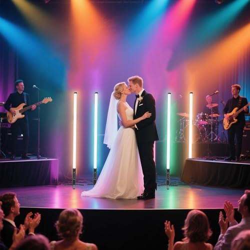 2 Pack 360 RGBW Tube Light Bar Rechargeable D40 5ft DJ Lights Professional Party Light Sticks for Outdoor Performance Live Stream Wedding Event Lighting - Image 4