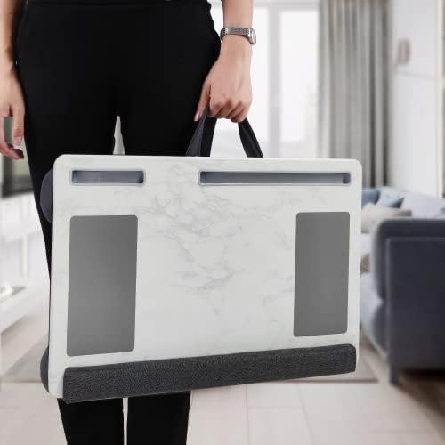 Extra Large Lap Laptop Desk- Home Office Portable LapDesk with Mouse Pad & Wrist Rest for Notebook/MacBook/Tablet, Sofa Bed Working, Writing, Drawing (White Marble, Fit Up to 17-inch Laptops) - Image 6