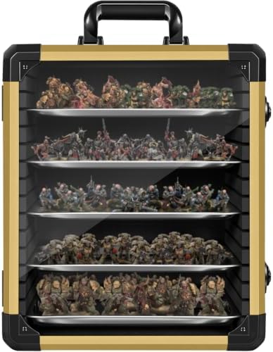 WELIDAY Miniatures Storage Case Miniatures Transport Case Aluminum Alloy Frame with Lock (Large Size) by WELIDAY