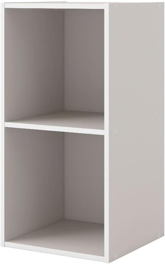 Homes: Inside + Out Apexa 2-Cube Storage Organizer Shelves, Stackable Wood Bookcase Fits Cubby Bins for Organization, Dorm Teen Room Decor & Home Office, Taupe Grey by HOMESInsideOut