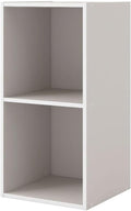 Homes: Inside + Out Apexa 2-Cube Storage Organizer Shelves, Stackable Wood Bookcase Fits Cubby Bins for Organization, Dorm Teen Room Decor & Home Office, Taupe Grey by HOMESInsideOut
