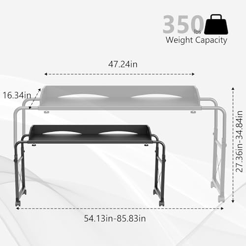 BYMECOST Laptop Desk for Bed, Adjustable Height & Length Laptop Bed Table - Image 2