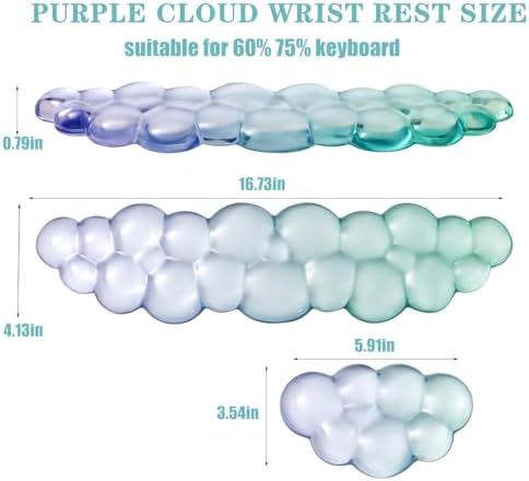 Gel Keyboard and Mouse Wrist Rest Set,Cloud Wrist Pad for Computer Keyboard | Wrist support for Keyboard 60%/68%/75%,Cloud Wrist Rest,Keyboard Cushion, Comfort & Support for Typing and Gaming - Image 2
