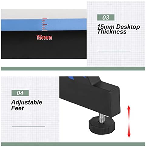 BestOffice Gmaing Desk 35.4in PC Computer Desk, Blue Ergonomic Gaming Table Z Shaped Gaming Workstation with Headphone Hook for Home Office，Blue - Image 7