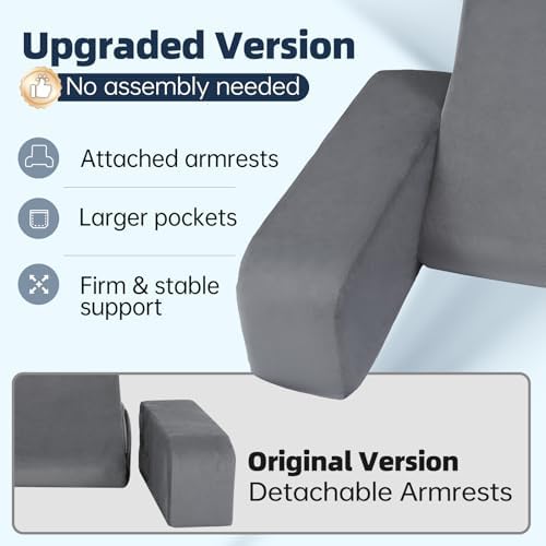 ENITYA 19" Reading Pillow for Bed with Firm Back Support & Big Pockets - Image 3