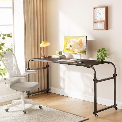 TigerDad Heavy Duty Overbed Table with Wheels, 55"-83" Adjustable Cross Bed Desk for King Queen Size, Mobile Rolling Laptop Cart for Home Office & Hospital Bed - Image 4