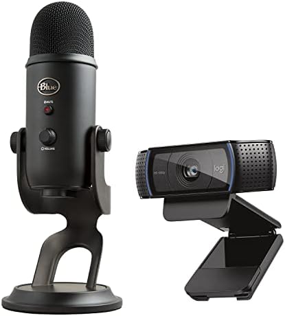 Logitech C920x HD Pro Webcam, Full HD 1080p/30fps - Black w/Blue Yeti USB Microphone - Blackout by Unknown