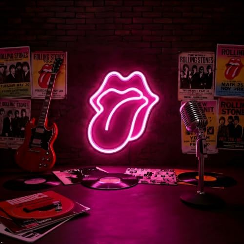 Lips Neon Sign LED Pink Lips Big Tongue Shaped Neon Signs for Wall Decor USB Neon Light Signs for Bedroom Bar Pub Hotel Christmas Wedding Party - Image 3