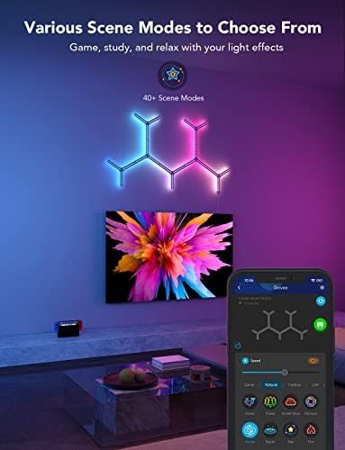 Govee Glide Y RGBIC LED Wall Lights, Smart Wi-Fi Gaming Lights with Music Sync, DIY and Timer Feature, LED Lights for Gaming Room, Wall Light 7 Pack - Image 5