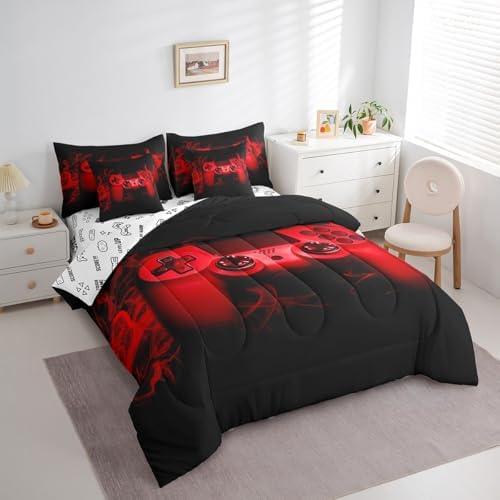 Feelyou Gamer Comforter Set with Sheets Gaming 7 Piece Bedding Set Queen Size for Kids Teens Bed in a Bag - Image 2