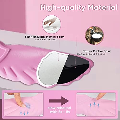 Sushret Angel Wing Cloud Keyboard Wrist Rest, Soft Leather Memory Foam Keyboard Wrist Support for Pain Relief, Ergonomic Anti-Slip Cute Computer Palm Rest for PC Gaming/Laptop/Hand Pad(1-Wing Pink) - Image 4