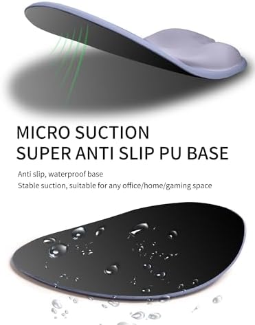 Palm-Rest and Wrist-Hugging Mouse Pad Wrist Rest, Ergonomic Wrist Support with Curve Fitting Cushioned Memory Foam for Carpal Tunnel Pain Relief, 9.9 x 8.3 Inch, Lavender Haze - Image 6