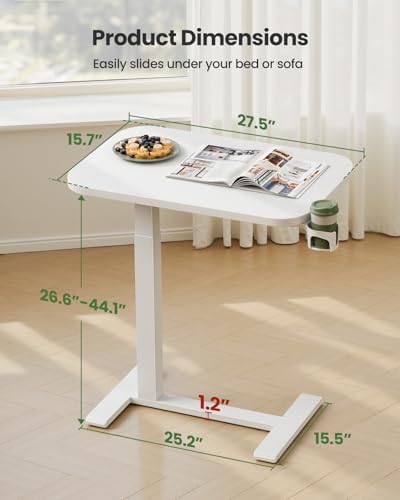 Marsail Mobile Standing Desk with Hidden Wheels, 360° Swivel Cup Holder - Image 3