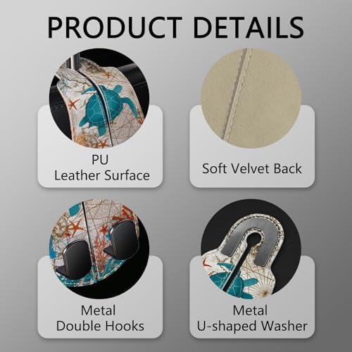 Blusabaca 2PCS Car Seat Headrest Hooks, Purses Bags Holder, Sea Turtle - Image 4