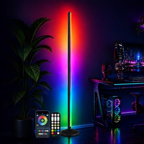 Bevenus RGB Corner Floor Lamp,1800LM LED Standing Lamp for Gaming Room,1P by Bevenus