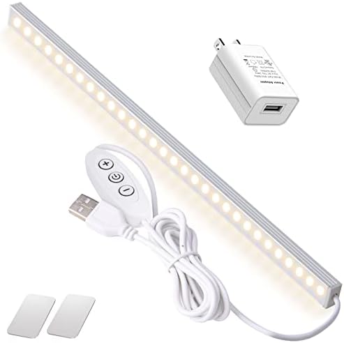 DWEPTU 12 Inch Under Cabinet Lighting, Dimmable LED Light Bar with Plug-in AC Adapter & Magnetic Mount - for Kitchen, Workshop, Closet (Includes Adhesive Tape) by DWEPTU