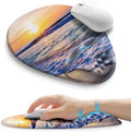 Palm-Rest and Wrist-Hugging Mouse Pad Wrist Rest, Ergonomic Wrist Support with Curve Fitting Cushioned Memory Foam for Carpal Tunnel Pain Relief, 9.9 x 8.3 Inch, Sunrise Beach by Unknown