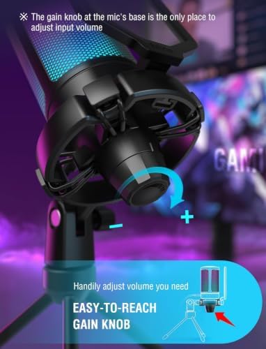 FIFINE AmpliGame A6V USB Gaming Microphone, Condenser RGB Mic for Streaming - Image 5