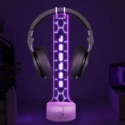 Personalized RGB LED Headphone Holder, Custom Gaming Headset Gift for Boyfriend Girlfiend, Valentine Gift for Gamer, Game Room Decoration, Custom Gamer Gifts - Image 2