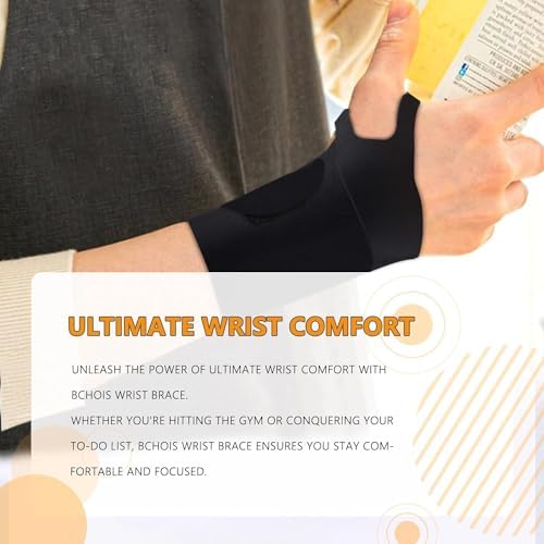 Wrist Brace,Wrist Support for Carpal Tunnel Pain Relief,Ulnar Brace Ultra-Thin Elastic for Tear,Wrist wraps Repetitive Wrist Use Injury,Fits Both Wrists - Image 2