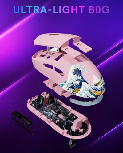 G57 Wireless Gaming Mouse, 8000 DPI, Pink - Image 4