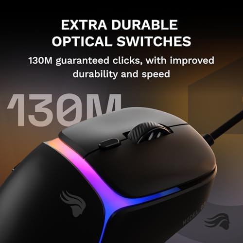 GLORIOUS Gaming Model D3 Wired Gaming Mouse - Ultralight 57g Weight, 130M Click Optical Switches, 30K DPI BAMF 3.0 Sensor, 750 IPS Tracking, 50G Acceleration, Supports All Grip Types - Black - Image 4