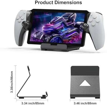 Tablet Desktop Stand Compatible with ROG Ally X/PlayStation Portal/Steam Deck,Desktop Handheld Game Console Holder with Anti-Slip Silicone Pad (Black) - Image 5