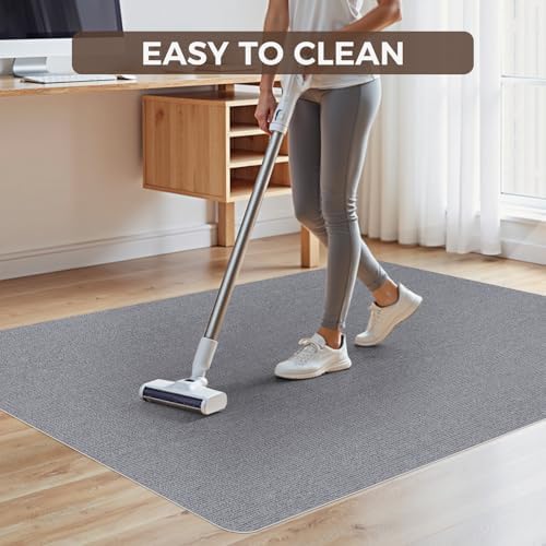Office Chair Mat for Hardwood Floor 40x55 Inch, Non-Slip Rolling Chair Mat, Flat Lay Floor Protector for Wood Tile Laminate(Grey) - Image 6