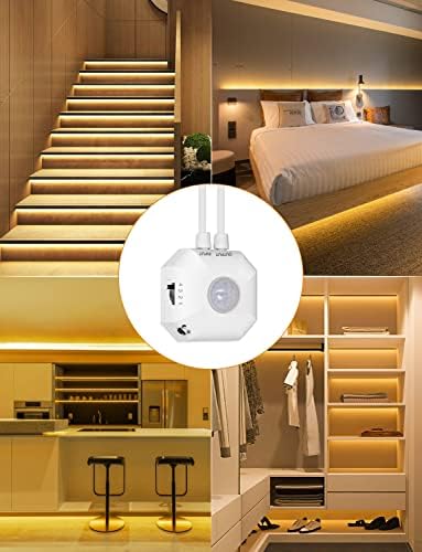 Daymeet Motion Sensor LED Strip Lights, 9.8ft Under Bed Lights Motion Activated LED Bedside Lamp Illumination with Automatic Shut Off Timer Indoor Night Light Closet Lights (Warm White) NO APP - Image 6