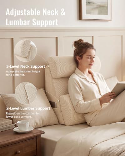 Blissful Diary Reading Pillow with Adjustable Neck & Lumbar Support, 19" - Image 3