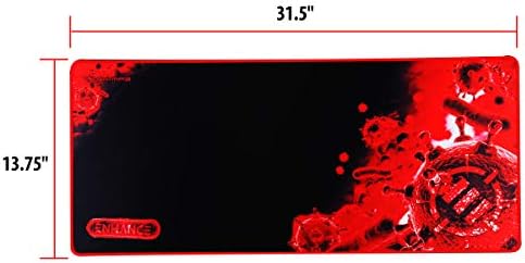 ENHANCE Extended Large Gaming Mouse Pad - XL Mouse Mat (31.5" x 13.75") Anti-Fray Stitching for Professional eSports with Low-Friction Tracking Surface and Non-Slip Backing - Red - Image 4