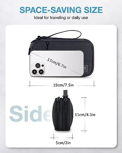 BAGSMART Electronics Travel Organizer for Cords Chargers Phones, Black - Image 6