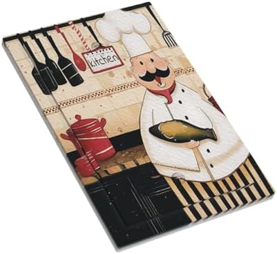 Decorative Light Switch Cover Plate Cartoon Fat Happy Chef Cook 1 Gang No Device Single Blank Outlet Covers Wall Plate Switchplate Covers Dimmer Faceplate for Farmhouse Kitchen Decor - Image 3