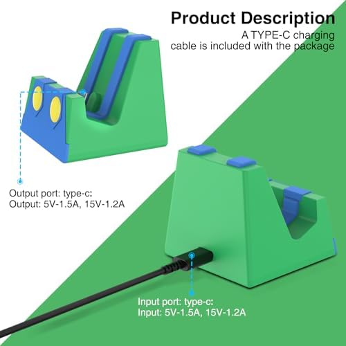 HEIYING Switch Charging Dock for Switch/Switch Lite/Switch OLED, Portable Switch Charging Base Stand with Type C Port,Replacement Compatible with Official Switch Charger Stand - Image 5