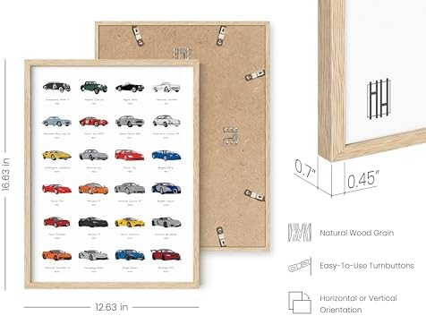 HAUS AND HUES Race Car Poster - Super Car Poster - Made in The USA - Beige Frame 12x16 - Image 3