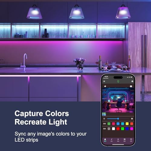 100 FT Led Lights for Bedroom, Music Synchronized RGB Bluetooth LED Lights, Smart Application and Remote Control Color Change LED Light Strips, Used for Home Room Lighting Decoration - Image 6