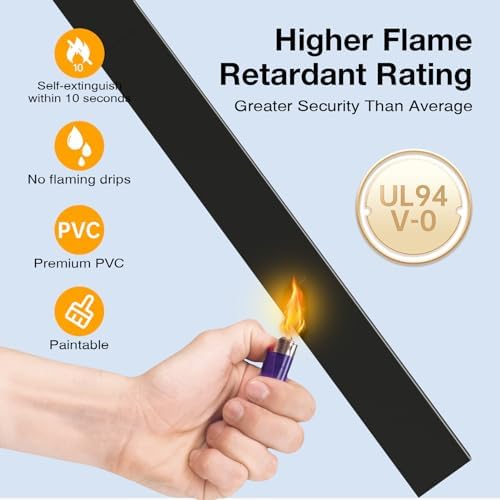 Cable Hider, 157in Delamu Cord Hider Wall for Wall Mounted TV, Wire Hider Kit, Paintable Cable Concealer Raceway Management for Home & Office, 10XL15.7 W0.95 H0.55in, Black - Image 6