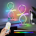 EIDISUNY Modern RGB Table Lamps, Multicolor Changing Spiral Bedside Lamp with Remote&APP, Cool Table Lamp, Dimmable LED Nightstand Lamp with Music Rhythm Modes for Bedroom, Living Room, Black(2 Pack) by BuyNow%EF%BC%81