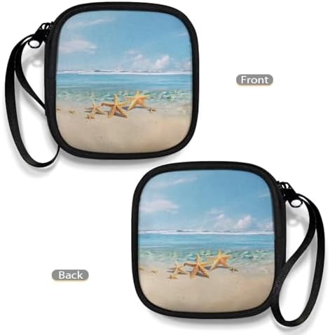 Beach Starfish Headphones Carrying Case, Protective Shell Travel Bag for Cable, Charger Storage for Earphone, Earbud, Earpieces Headphone Bag Travel - Image 4