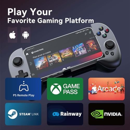 ShanWan Mobile Game Controller for iphone/Android with PHONE CASE Support, Bluetooth Wireless Gamepad - PS Remote Play, Xbox Cloud, Steam Link, GeForce NOW, MFi Arcade Games-Long Battery Life - Image 2