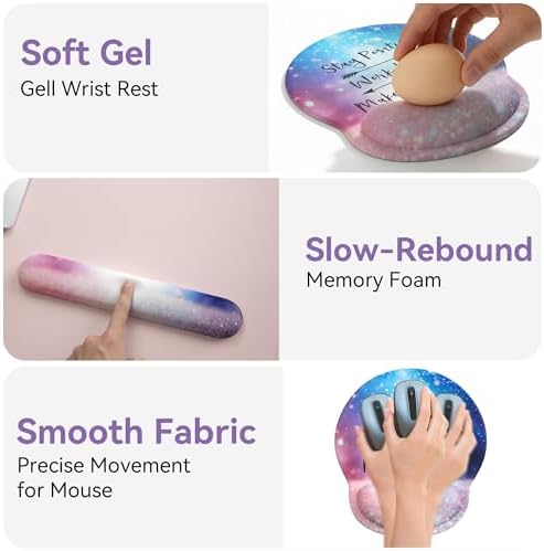 Mouse Pad with Keyboard Wrist Rest,Ergonomic Mousepad Support Set - Image 6