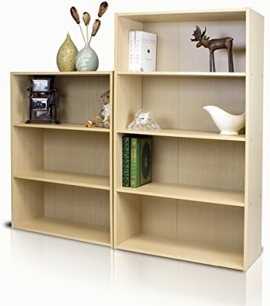 Furinno PASIR Book Shelf, 4-Tier Bookshelf, Bookcase with Open Shelf, 9.4 x 23.6 x 41.7, for Living Room, Bedroom, Home Office, Steam Beech - Image 5