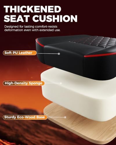 GTPLAYER Big and Tall Gaming Chair with Footrest, Ergonomic Office Desk Chair with 4.4in Thick Cushion and Wide Wingless Seat, Comfortable Leather Computer Chair, Predator Series, Black with Trim - Image 3